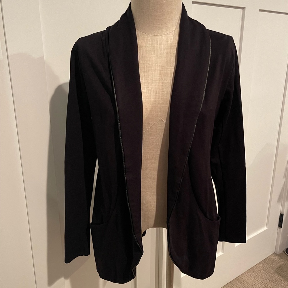 Lyssé Black Women's Jacket with faux leather detail